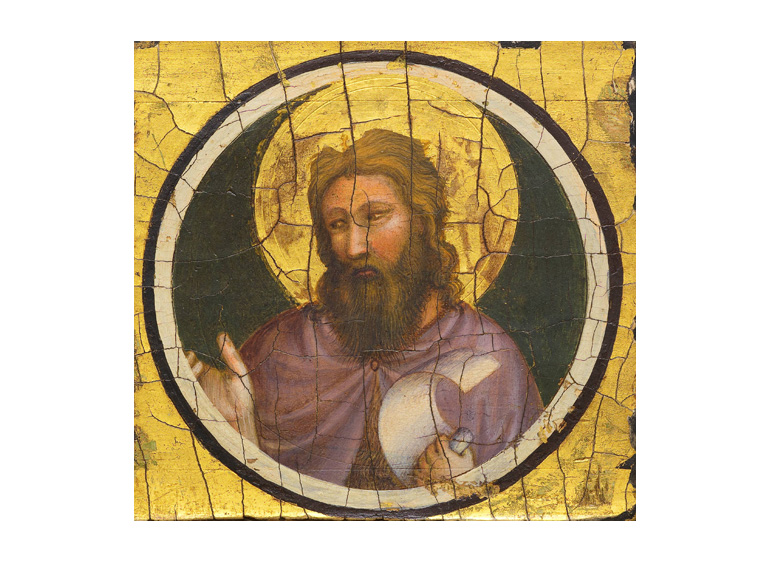 Giotto, San Giovanni Battista, tempera su tavola. Firenze, Collezione Ente Cassa di Risparmio di Firenze Giotto, San Giovanni Battista, tempera su tavola. Firenze, Collezione Ente Cassa di Risparmio di Firenze